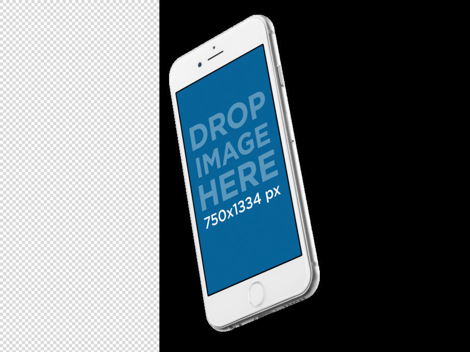 Placeit White iPhone With Transparent Background Mockup