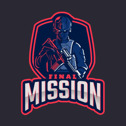 Placeit Gaming Logo Maker Featuring A Female Soldier In