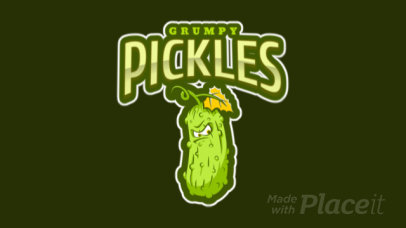 Animated Logo Template Featuring A Grumpy Pickle
