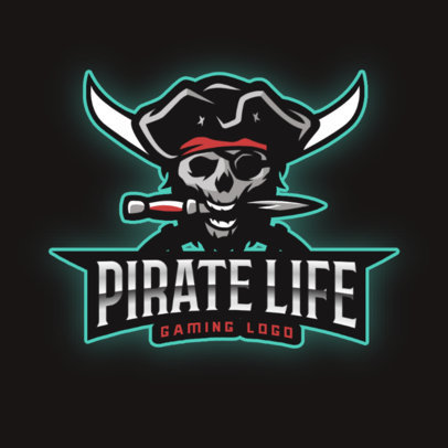 Placeit Gaming Logo Template With A Pirate Skull Holding A Knife Freelance art _ industrial design. placeit gaming logo template with a