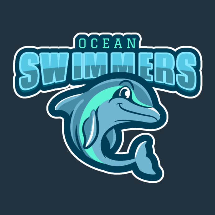 Placeit Sports Team Logo Maker Featuring a Happy Dolphin