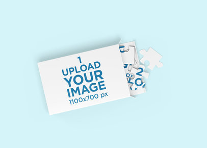 Download Placeit Mockup Of A Puzzle And Its Packaging On A Plain Surface