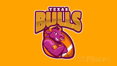 Placeit - Animated Sports Logo Maker for a Rugby Team Featuring a Bull ...