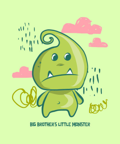 Placeit - T-Shirt Design Generator Featuring an Adorable Monster Doodle