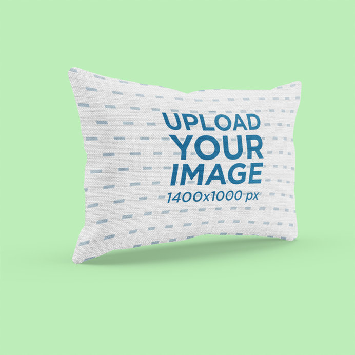 Placeit Mockup of a Horizontal Pillow Against a Plain Backdrop