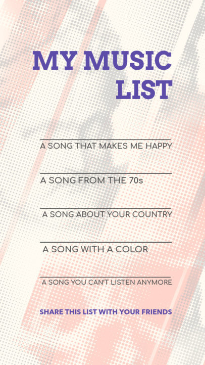 Placeit Instagram Story Generator Featuring A Favorite Songs Quiz