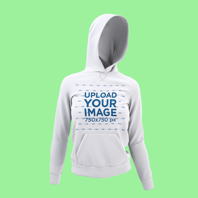 Mockup Featuring a Ghosted Hoodie Pullover Against a Colored Backdrop 4437-el1