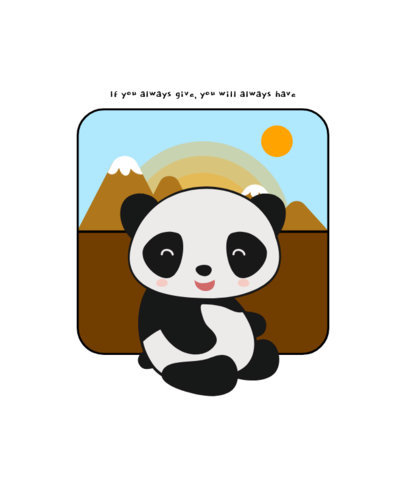 Kids T-Shirt Design Template with a Smiling Panda Cartoon