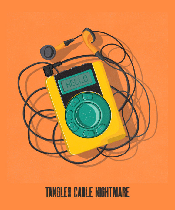 Placeit TShirt Design Generator Featuring a Retro MP3 Player