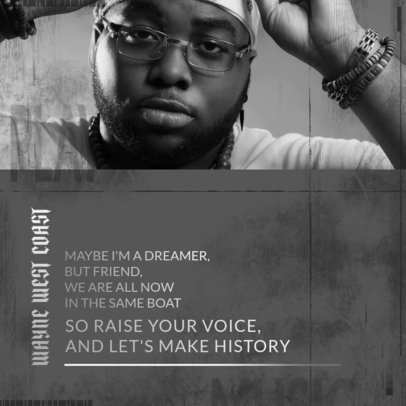Placeit - Monochromatic Instagram Post Maker Featuring Rap Lyrics