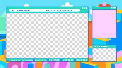 Placeit - Twitch Overlay Template Featuring a Multiple Webcams Design
