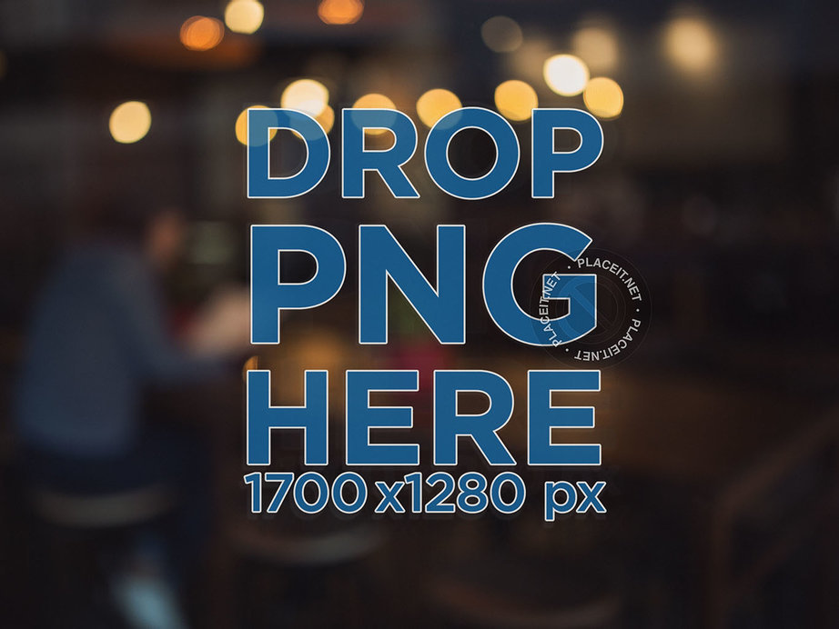 Placeit Window Decal Template at a Coffee Shop