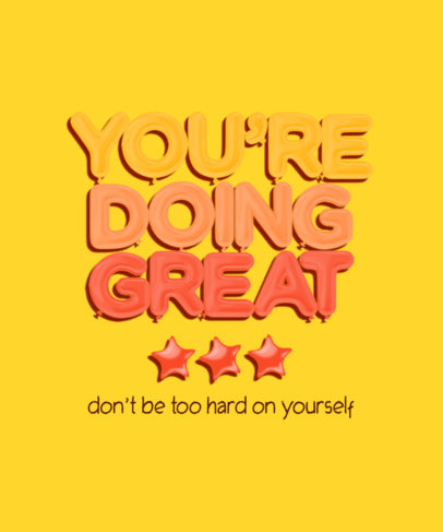 Placeit - T-Shirt Design Creator Featuring a Positive Quote with Star ...
