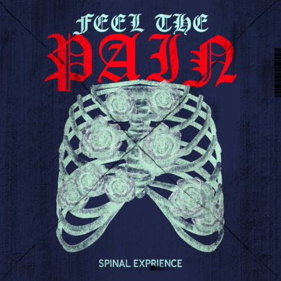 Placeit - Album Cover Creator for a Dark Punk Band with Skeleton Ribs