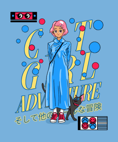 Placeit Animecore T Shirt Design Template Featuring A Female Character And A Cat Illustration On this page you can find the nickname generator and random username picker based on the name anime. animecore t shirt design template