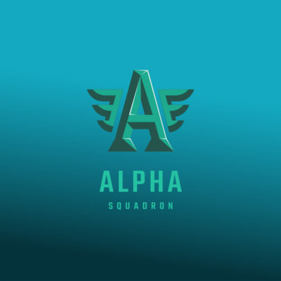 Placeit - Monogram Logo Creator for a Gaming Team with Wings Graphics