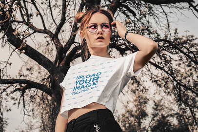 Crop Top Mockup of a Serious Woman Doing a Cool Pose m3254-r-el2