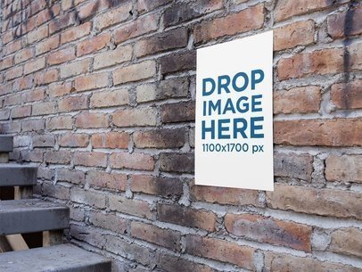 placeit poster on a concrete bricks wall mockup